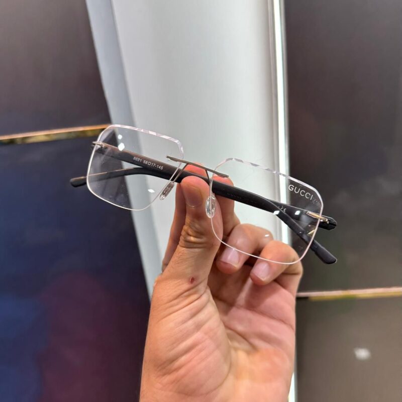 Gucci Men’s Rimless Transparent Eyeglasses