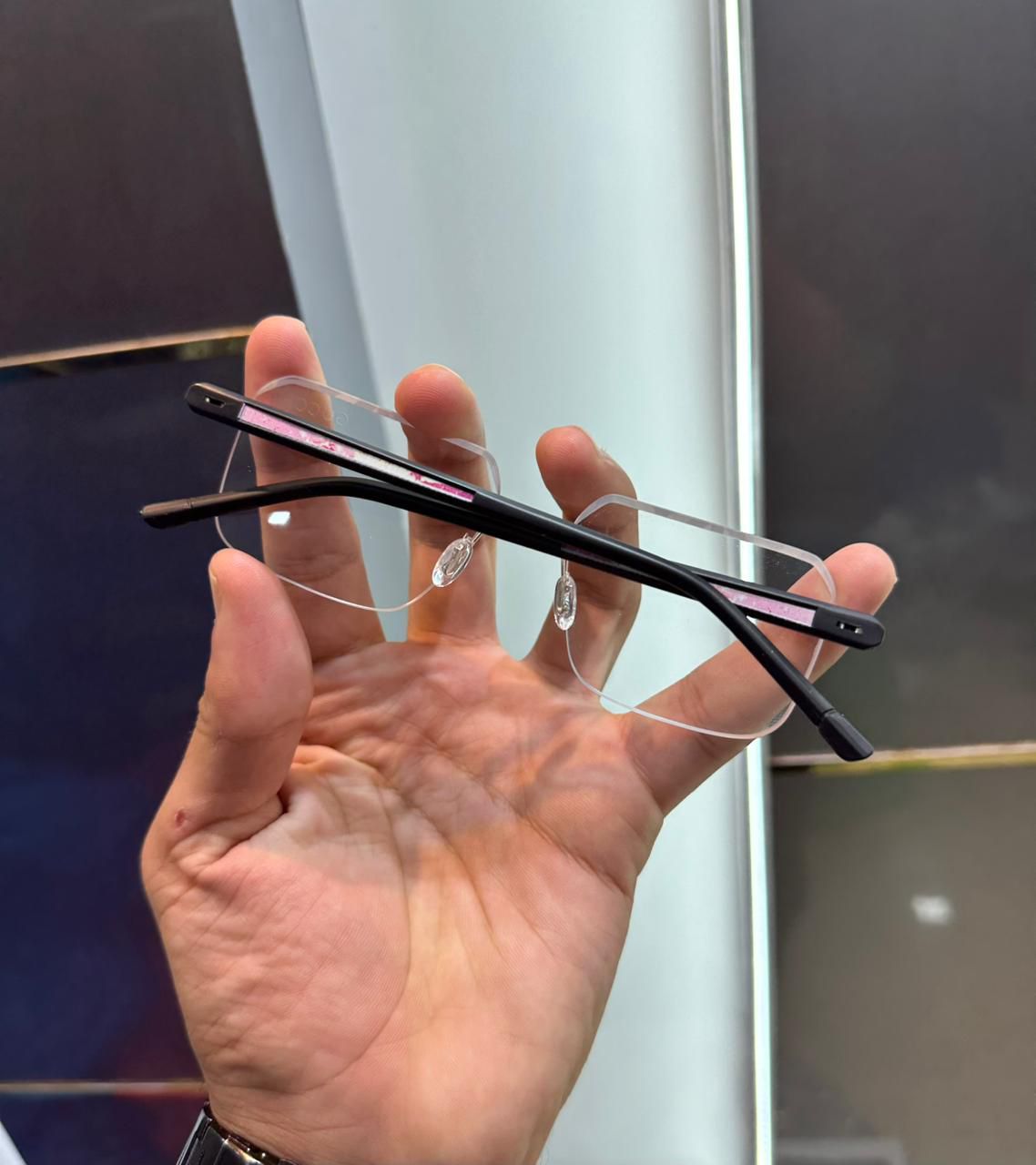 Gucci Men’s Rimless Transparent Eyeglasses - Image 2