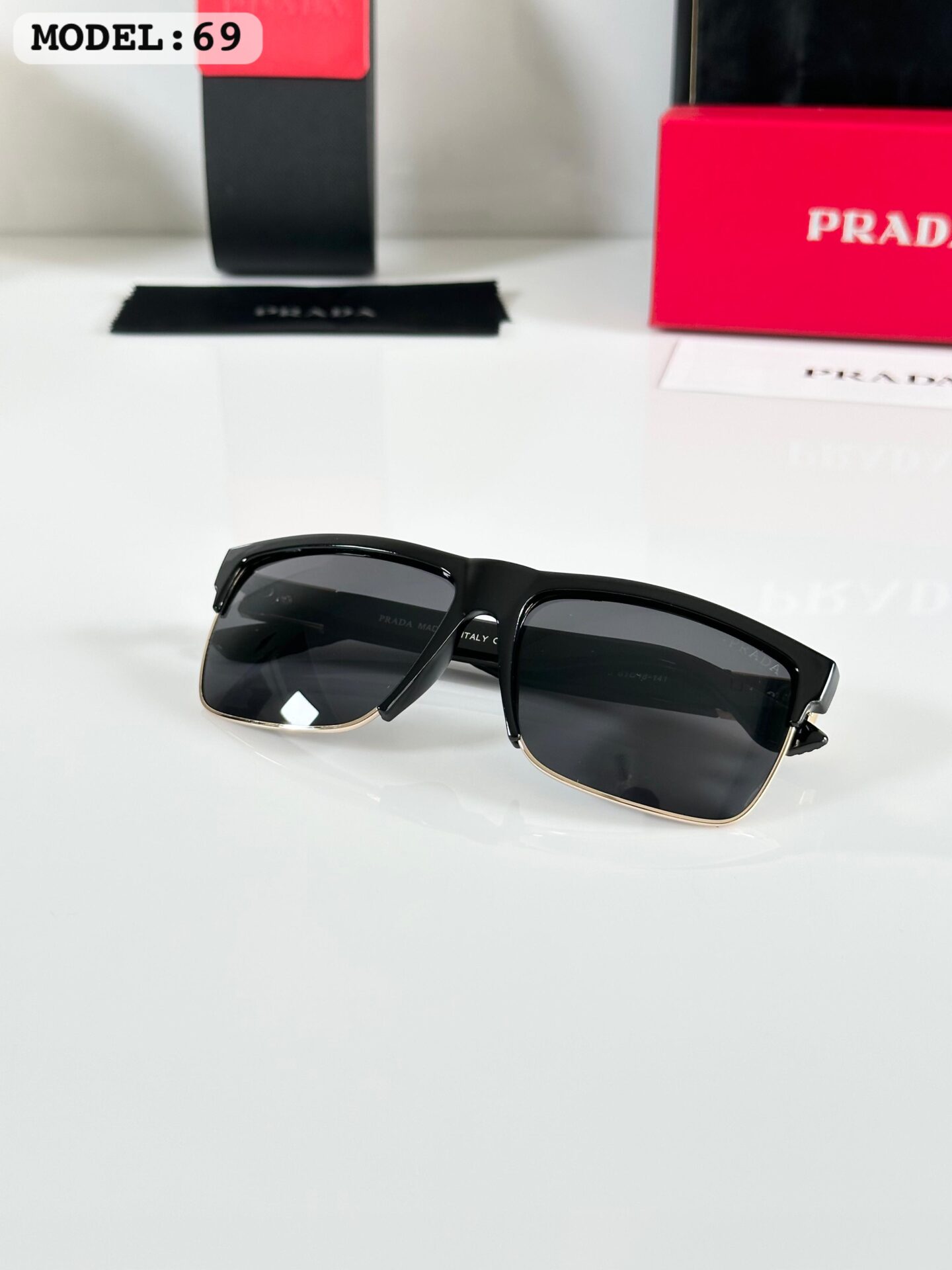 Prada Men’s Sunglasses Rectangle Frame - Image 4