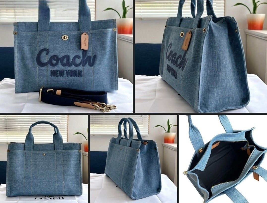 Coach Denim Blue Cargo Tote Bag For Women - Image 4