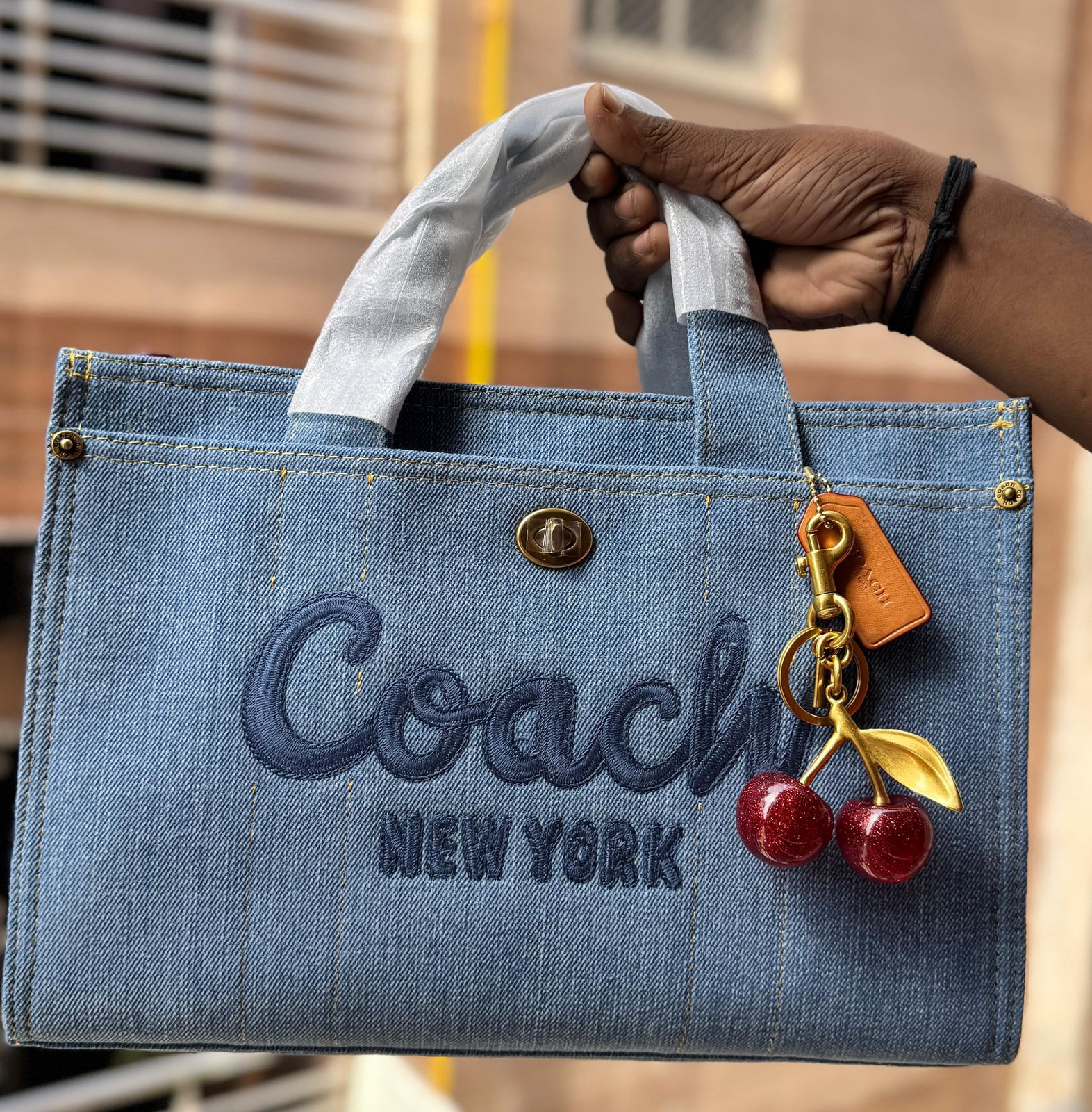 Coach Denim Blue Cargo Tote Bag For Women - Image 3