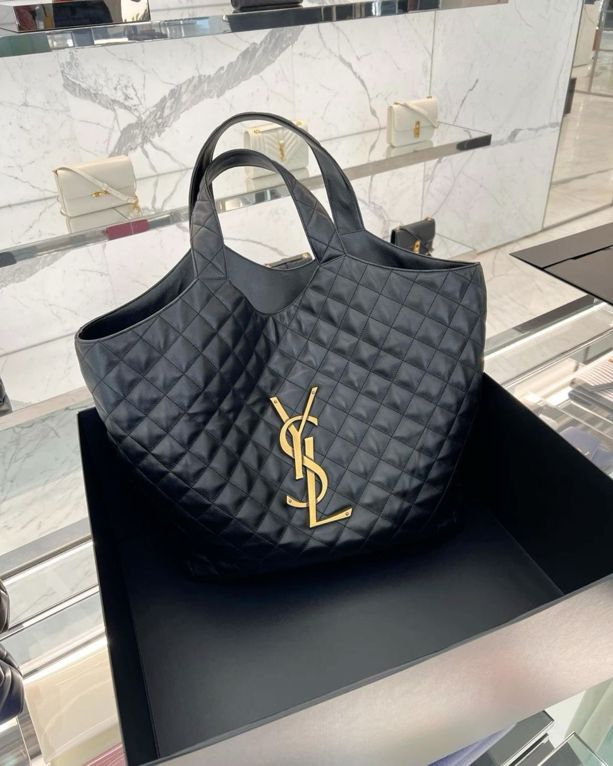 YSL Yves Saint Laurent Quilted Tote Bag For Women - Image 4