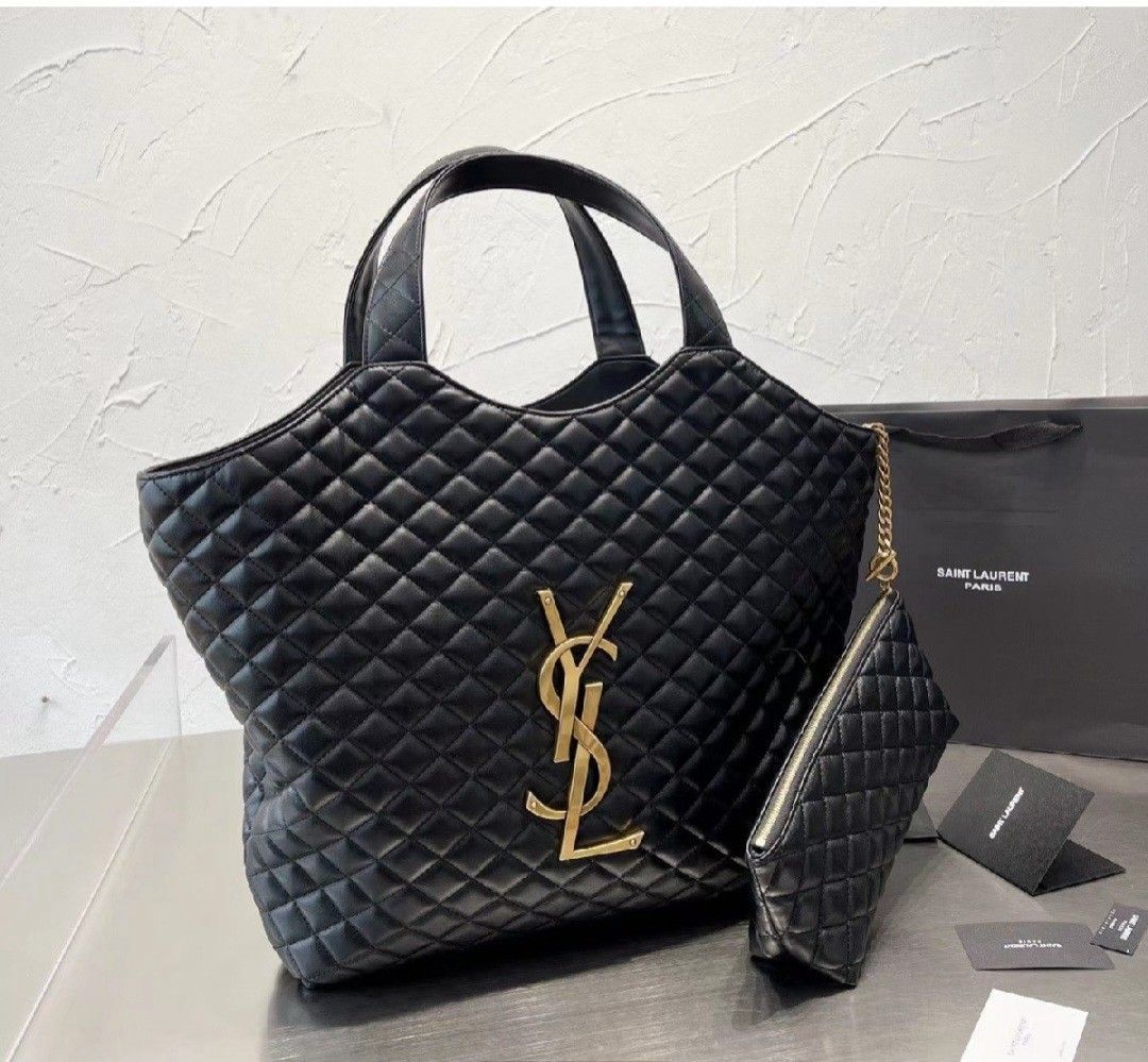 YSL Yves Saint Laurent Quilted Tote Bag For Women - Image 3