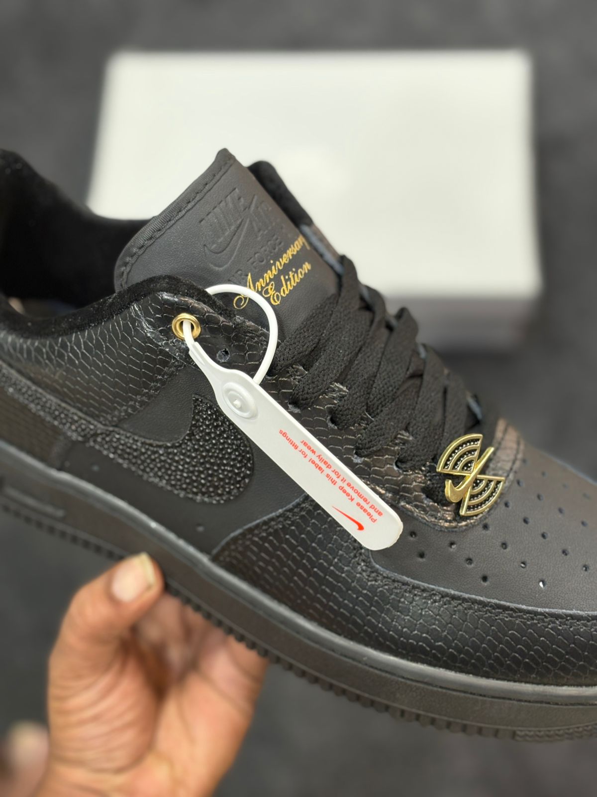 Nike Air Force1Low Black Snakeskin anniversary edition Men's Shoes - Image 3