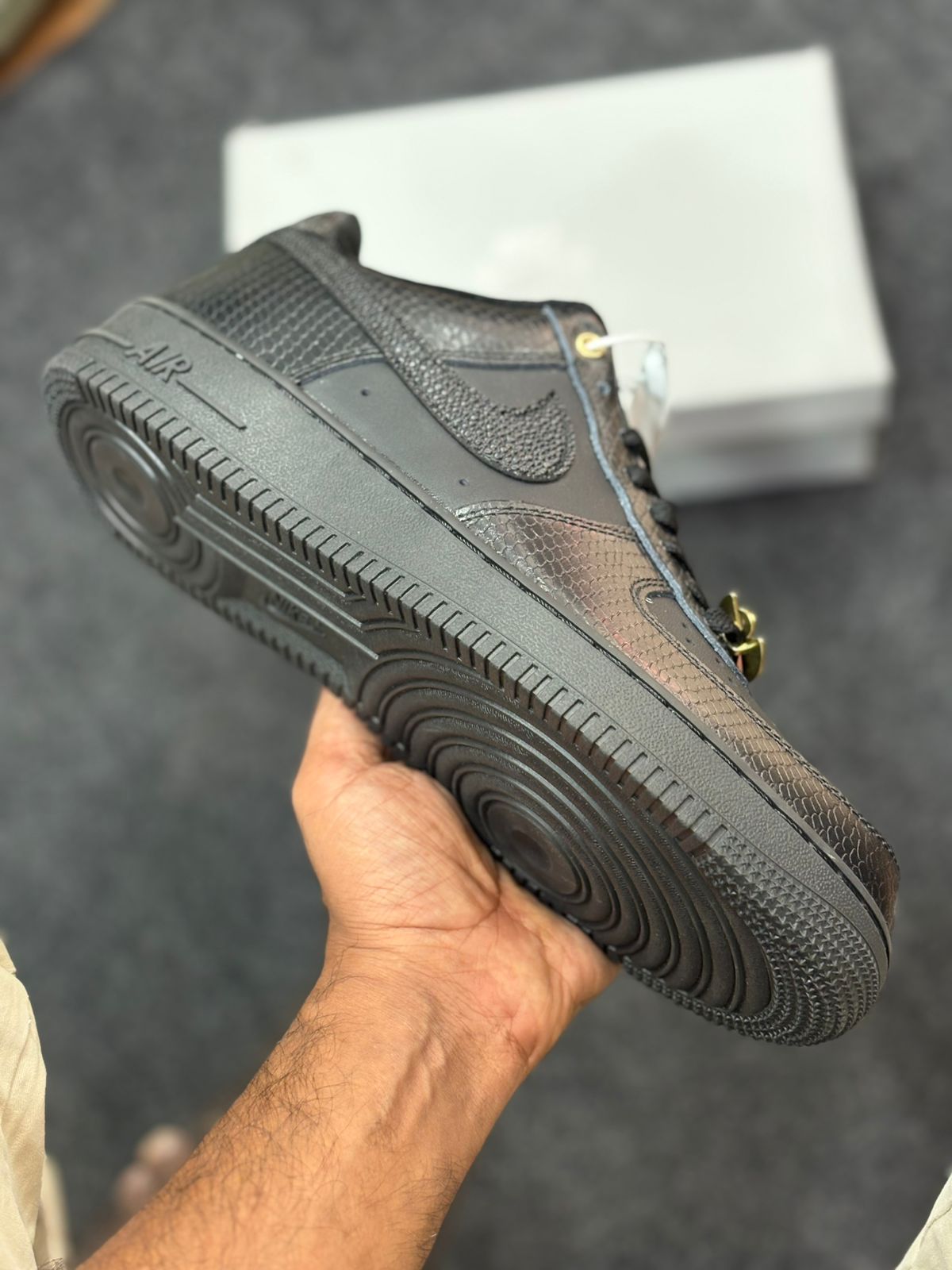 Nike Air Force1Low Black Snakeskin anniversary edition Men's Shoes - Image 4