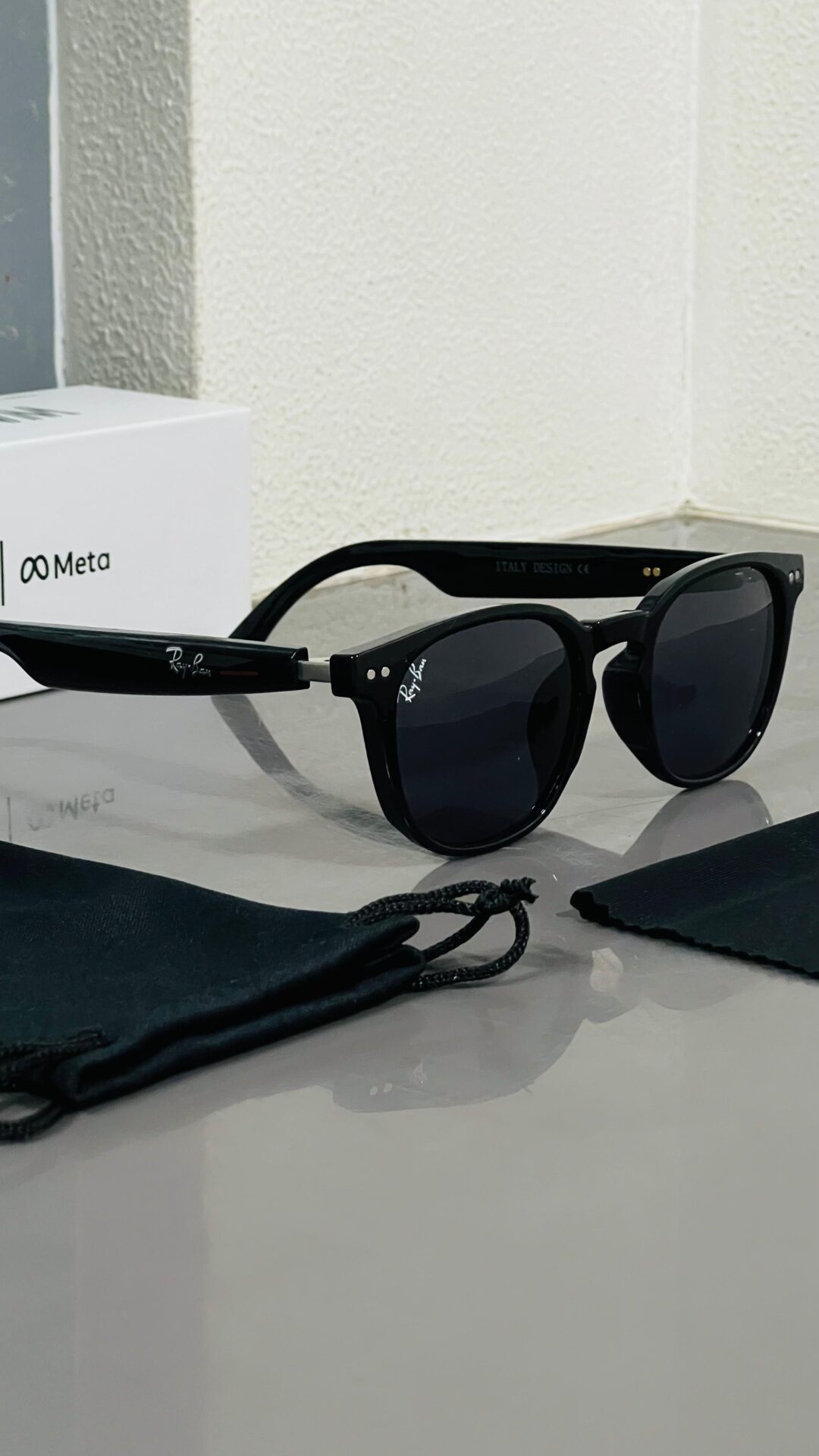 Ray-Ban Meta Edition Smart Audio Sunglasses - Matte Black - Image 4