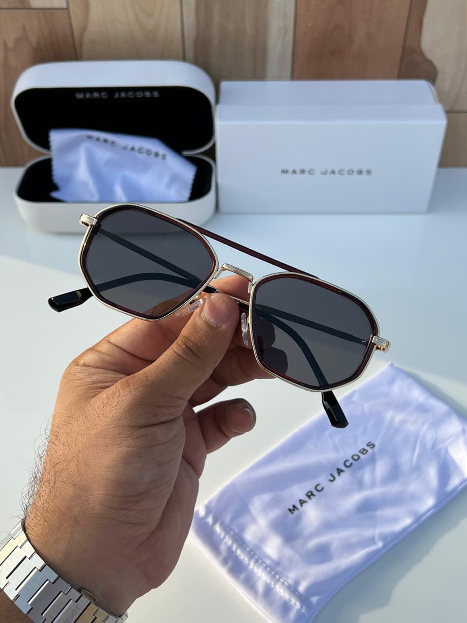 Marc Jacobs Hexagon Men's Sunglasses - Image 4