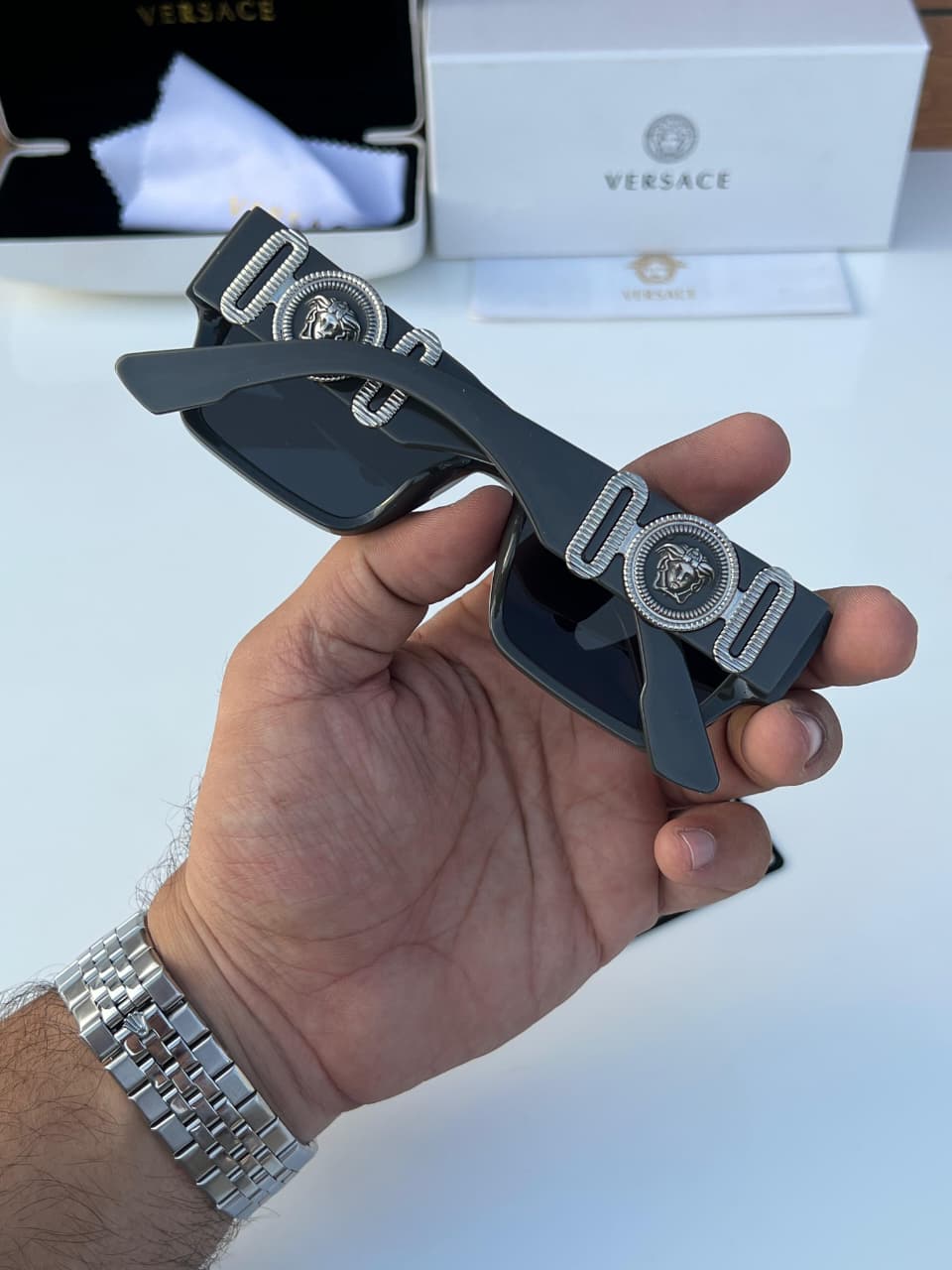 Versace Medusa Square Sunglasses - Unisex - Image 4