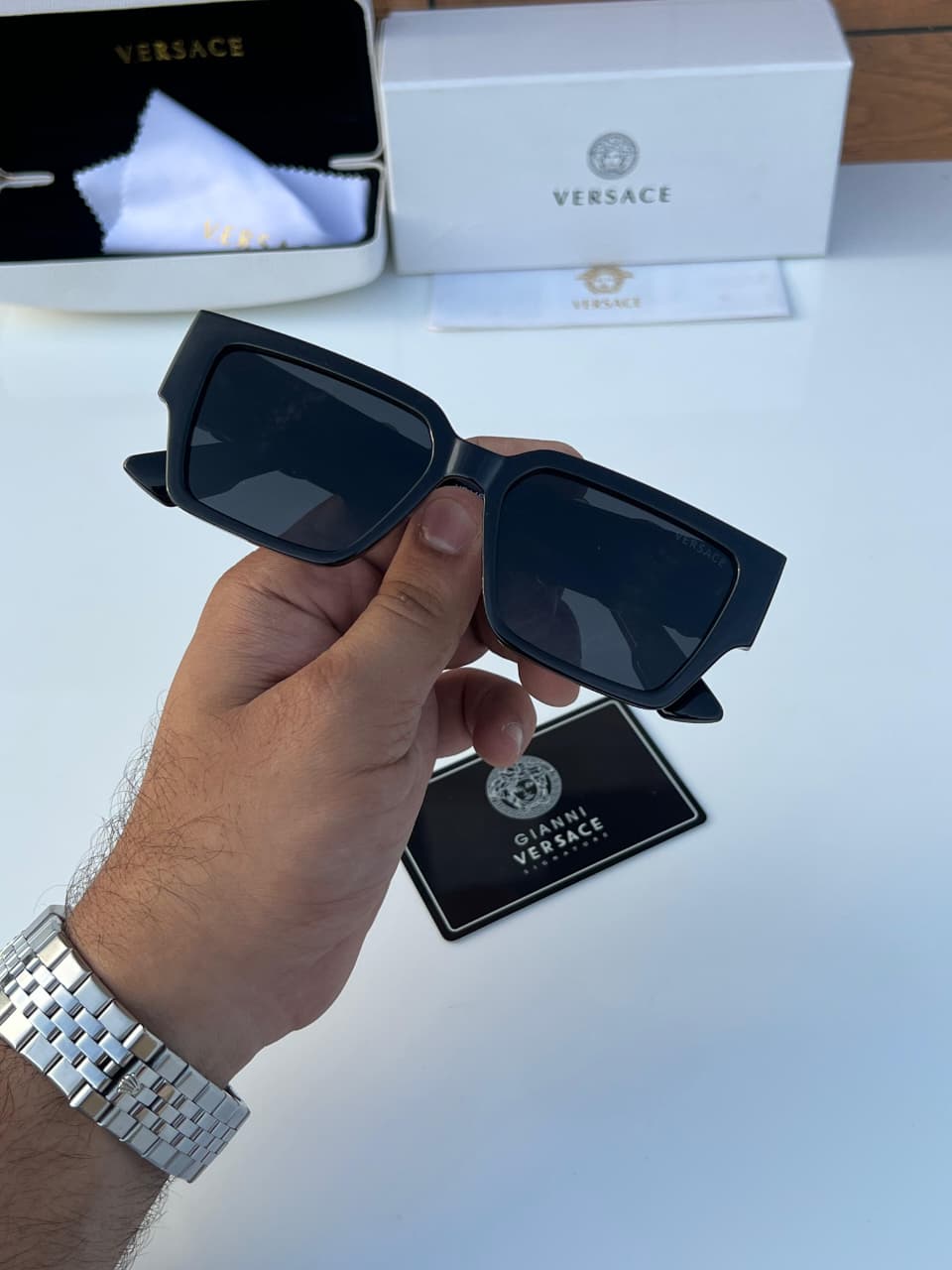 Versace Medusa Square Sunglasses - Unisex - Image 8