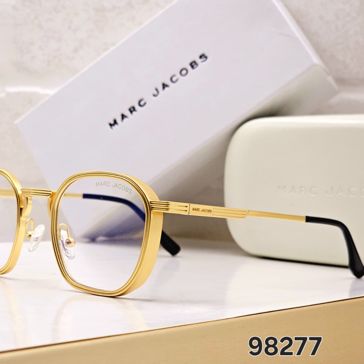 Marc Jacobs Gold Square Eyewear - Unisex Sunglasses - Image 4