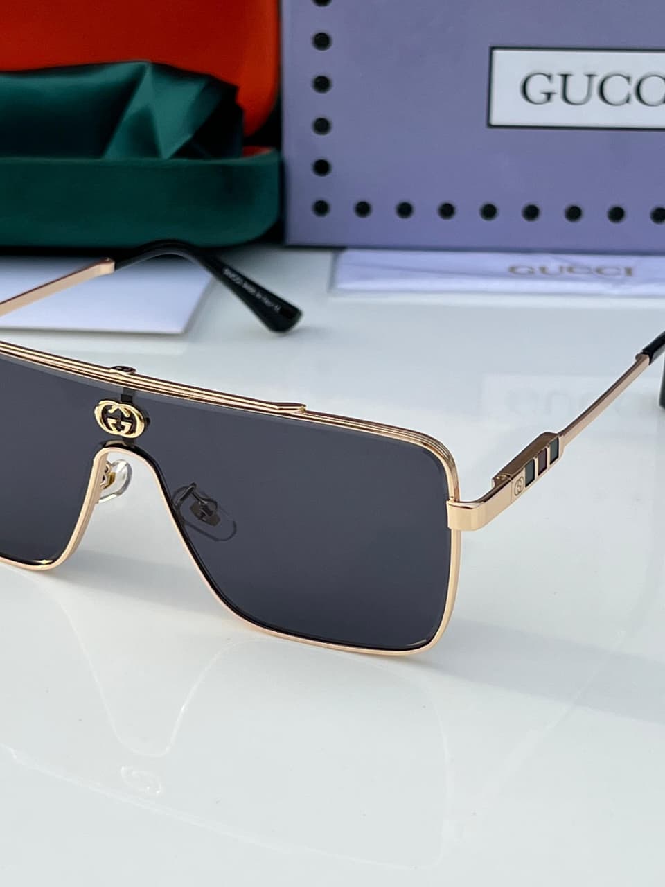 Gucci Square Shield Men's Sunglasses - Image 3