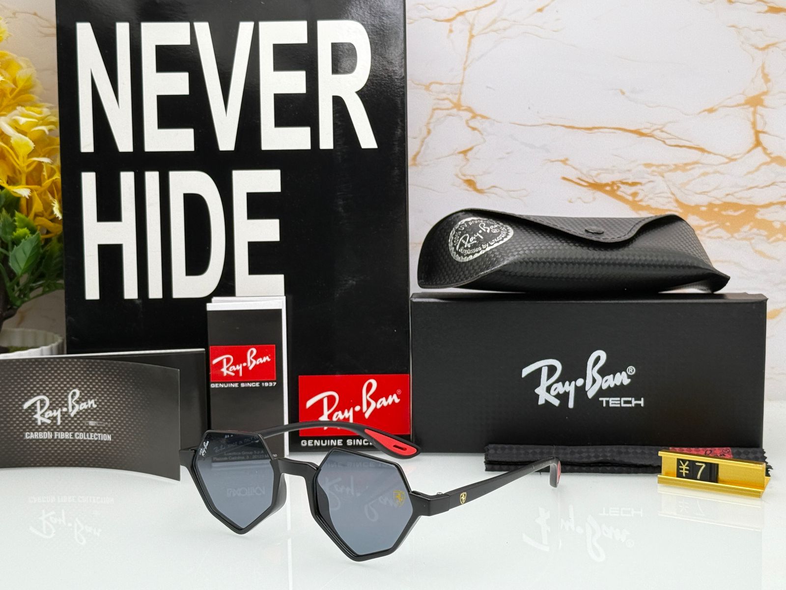 Ray-Ban Hexa Carbon Fiber Collection Men's Sunglasses - Image 6