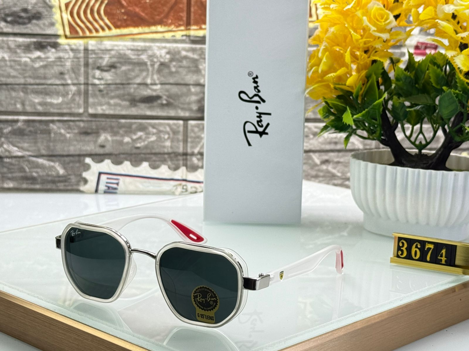 Ray-Ban Octagon Ferrari Edition Sunglasses for Men - Image 4