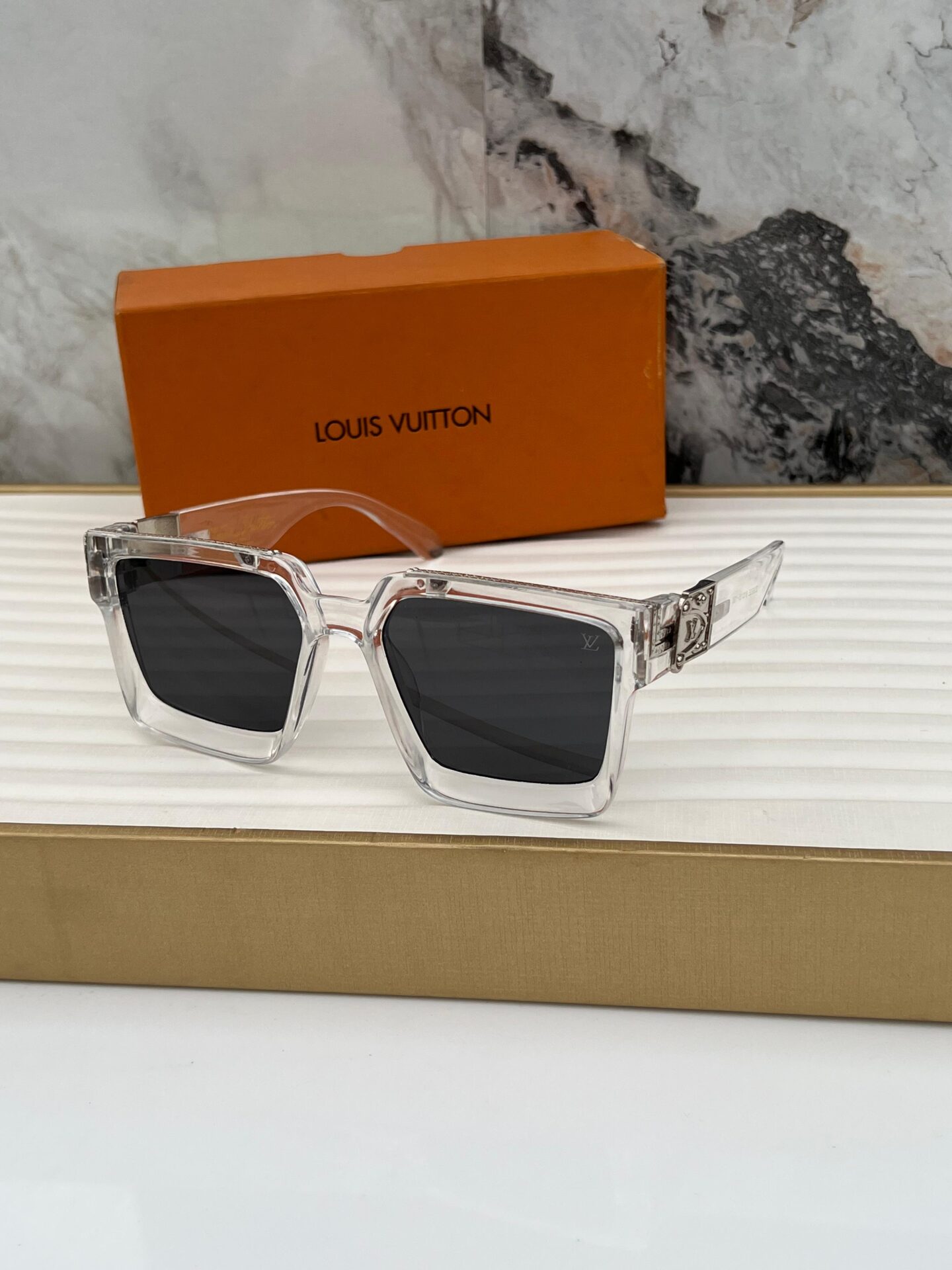 Louis Vuitton Transparent Square Men's Sunglasses