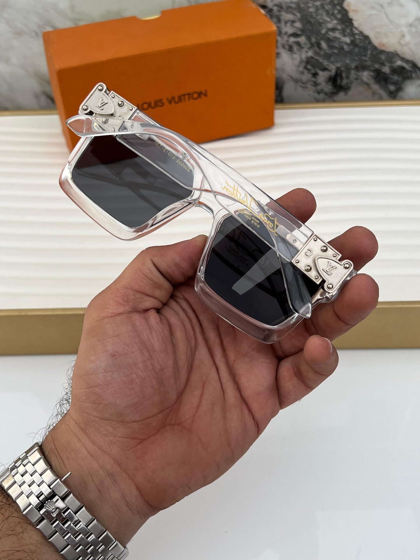 Louis Vuitton Transparent Square Men's Sunglasses - Image 5