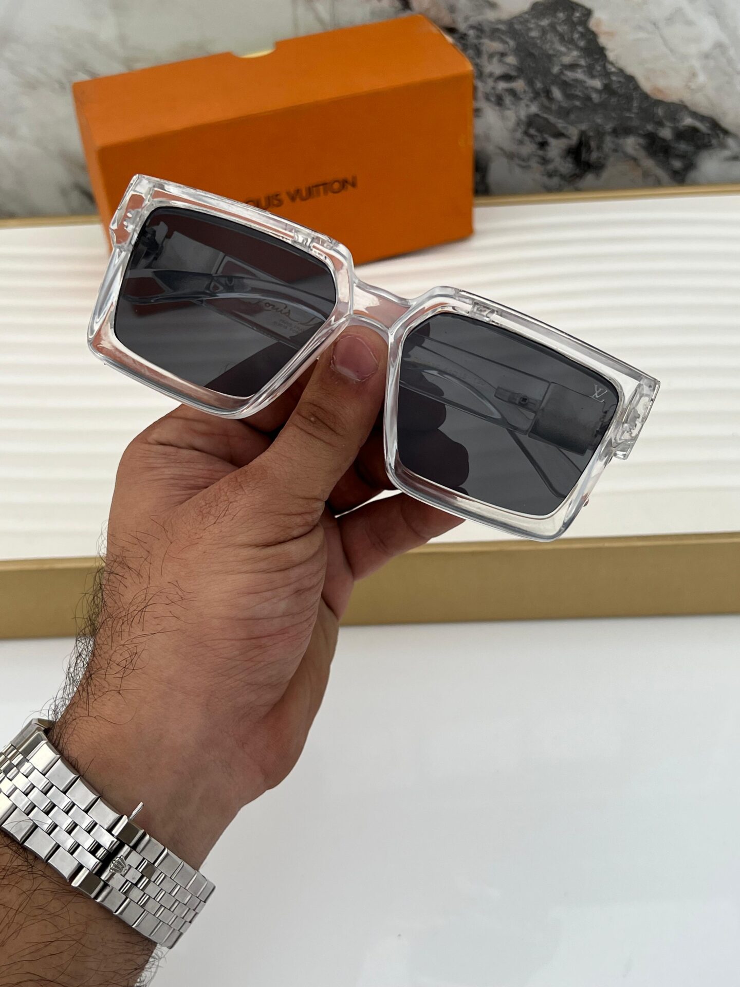 Louis Vuitton Transparent Square Men's Sunglasses - Image 2