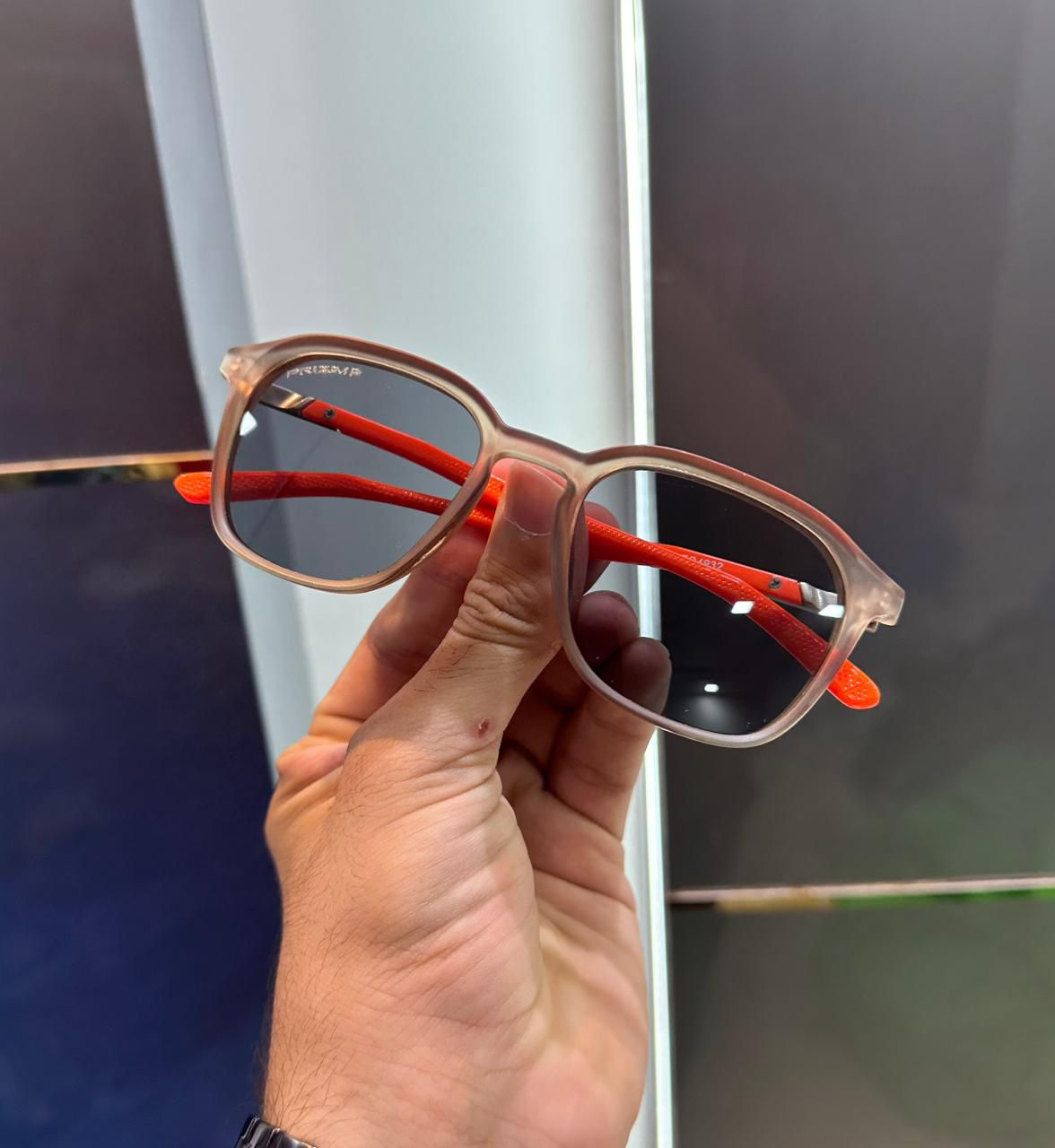 Oakley Transparent Brown/Orange Wayfarer Men's Sunglasses - Image 4