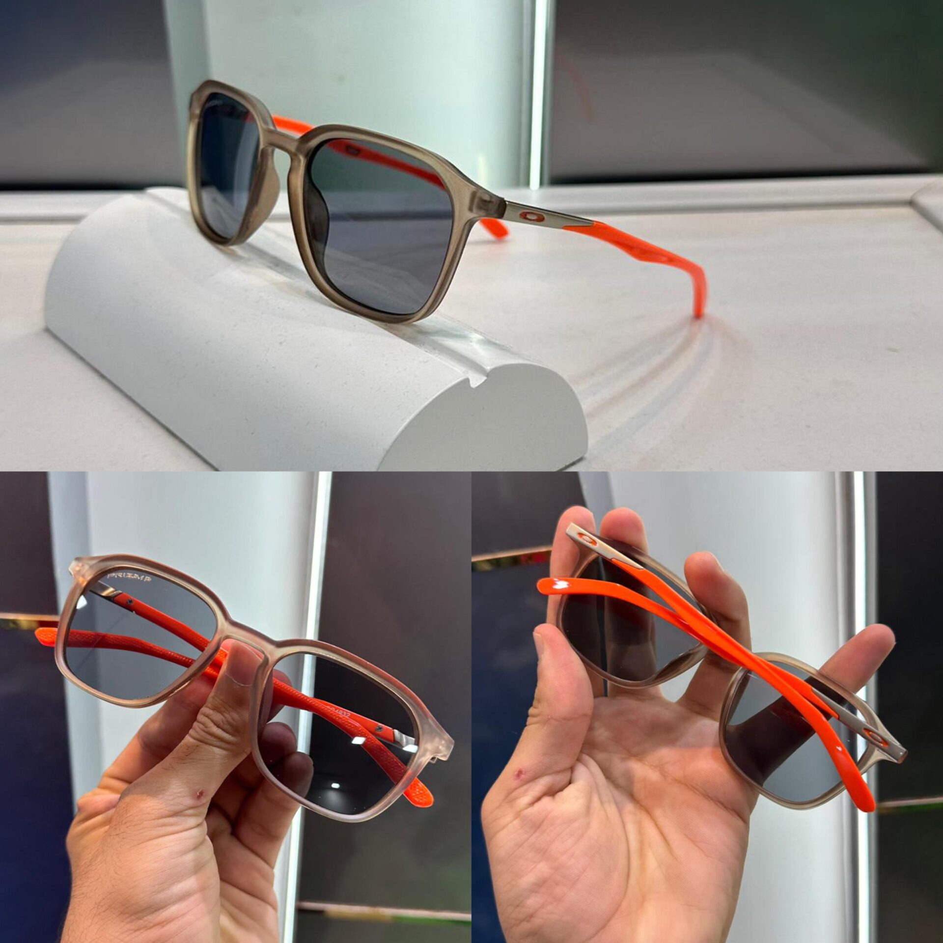 Oakley Transparent Brown/Orange Wayfarer Men's Sunglasses