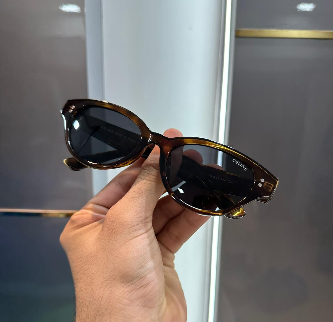 Celine Oval Brown Havana Women Sunglasses