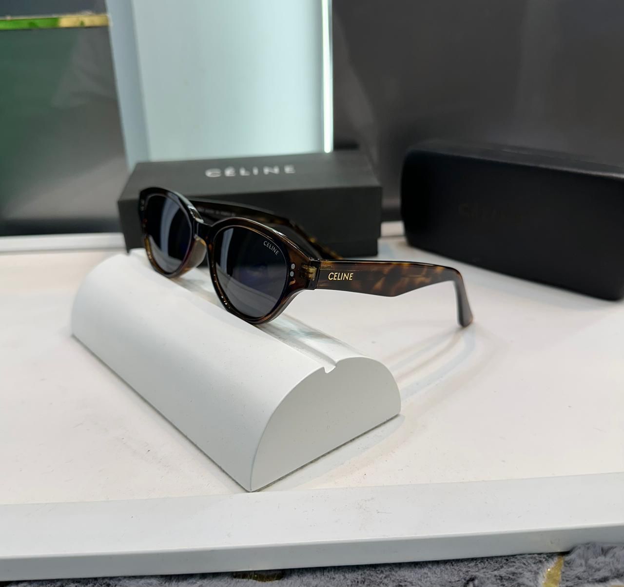 Celine Oval Brown Havana Women Sunglasses - Image 2