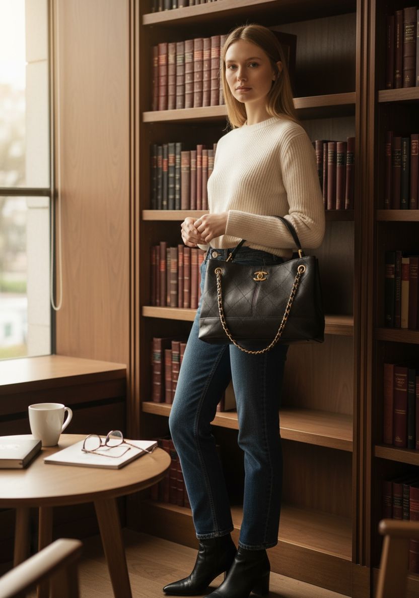 CHANEL Shopping Bag Single Handle Tote For Women - Image 2