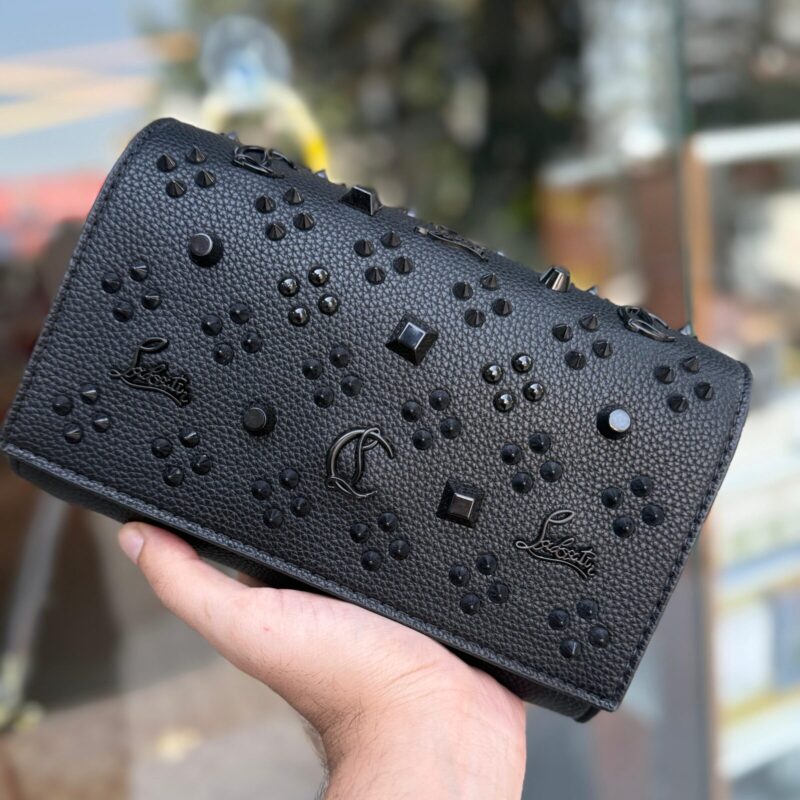 Christian Louboutin Studded Paloma Clutch Women Sling Bag - Black