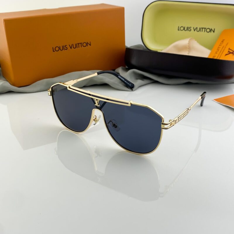 Louis Vuitton Aviator Men's Sunglasses with signature LV engravings