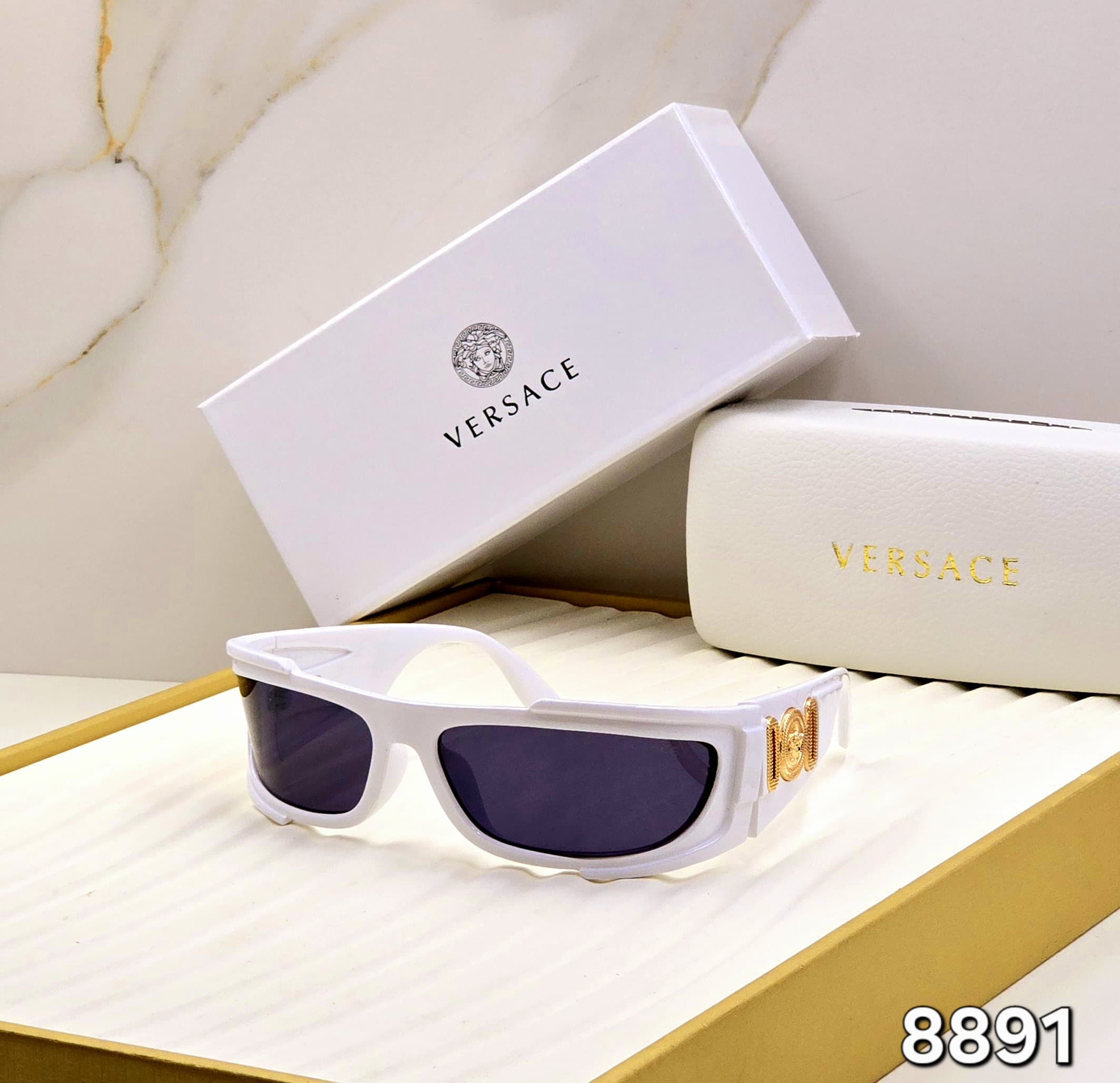 Versace rectangular/visor style Unisex Sunglasses - Image 2