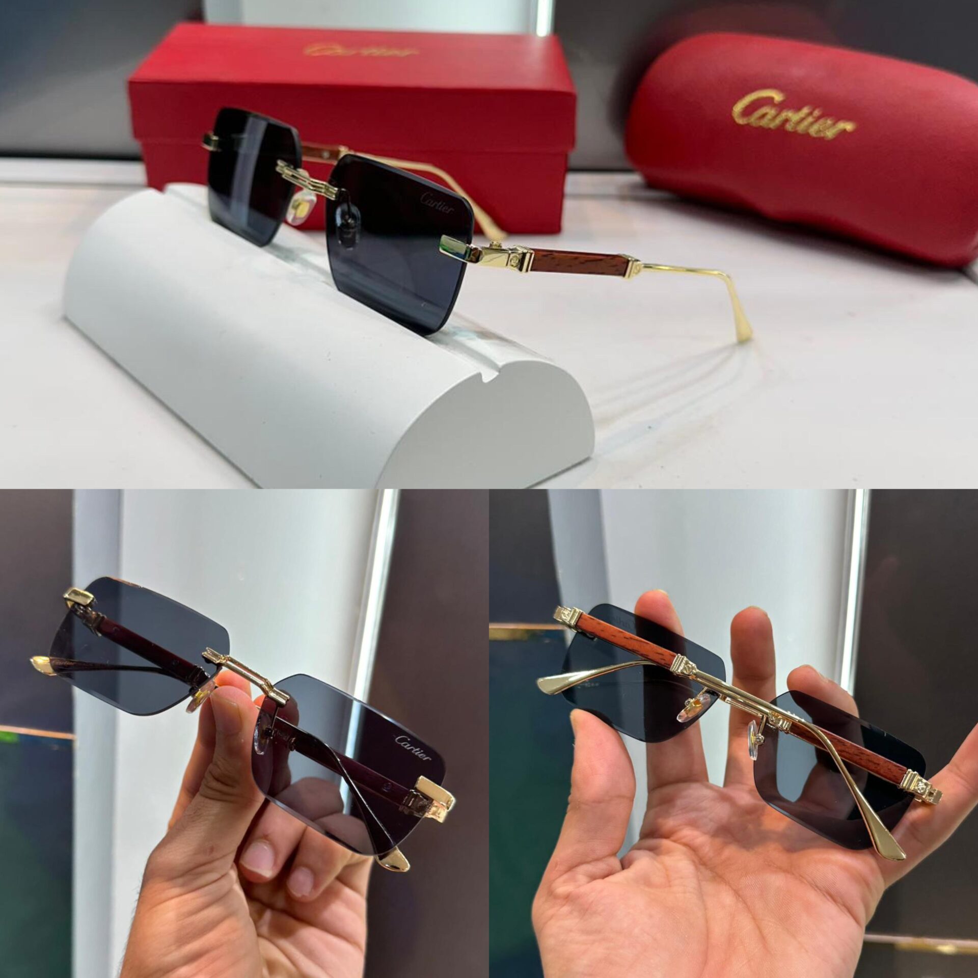 Cartier Men's Rimless Sunglasses