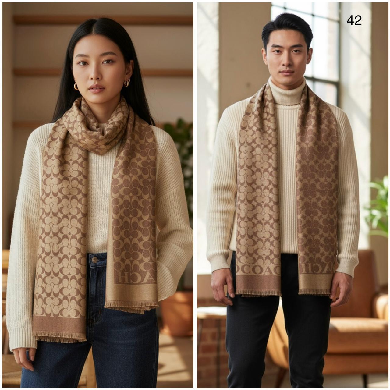 Coach Semi Woollen Logo Stole - Image 2