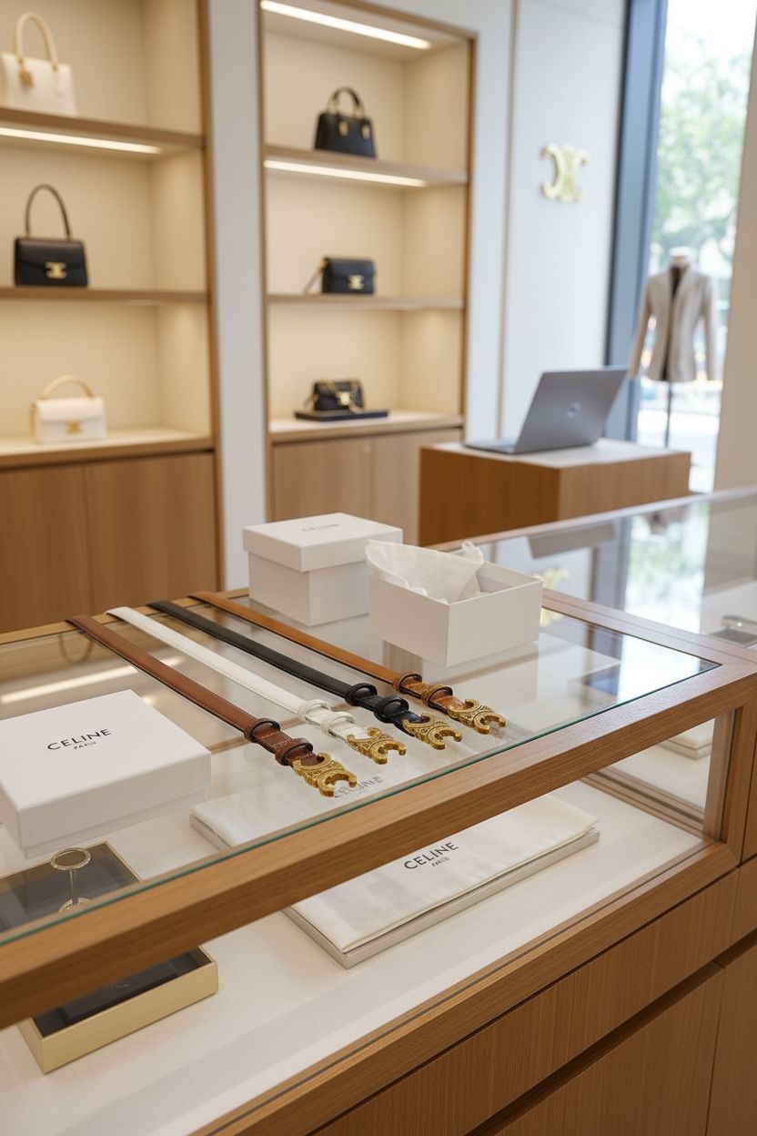 Celine Authentic Pure Leather Unisex Belt - Image 2