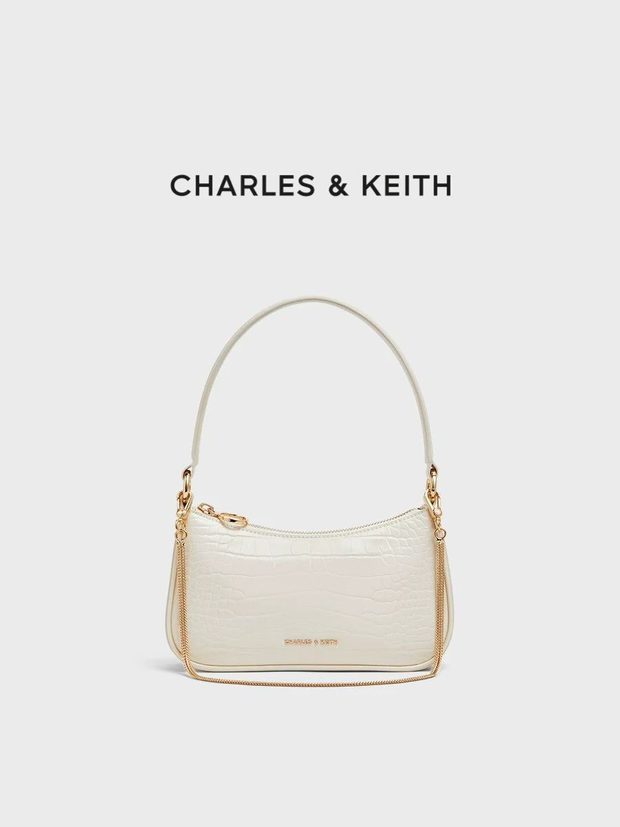Charles & Keith Elspeth Croc Effect Chain Women's Shoulder Bag - Image 2