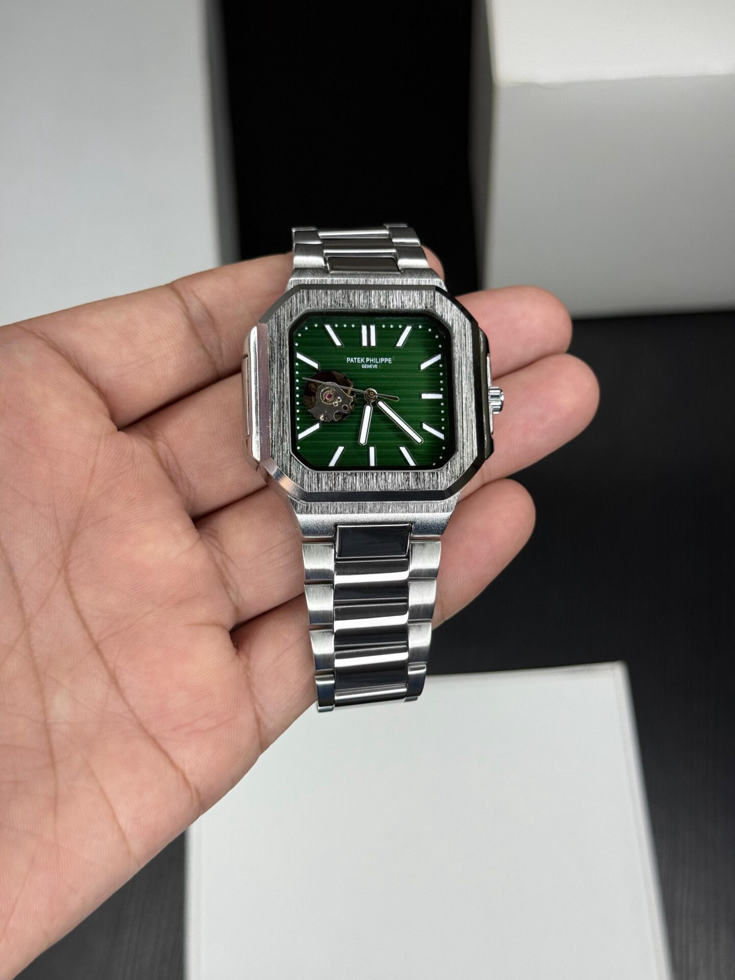 Patek Philippe Green Dial Men's Skeleton Automatic Watch 42mm