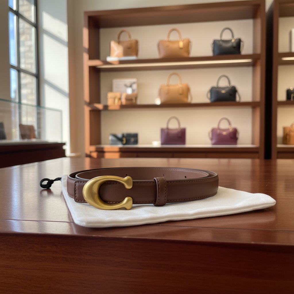 Coach Authentic Pure Leather Unisex Belt - Image 8