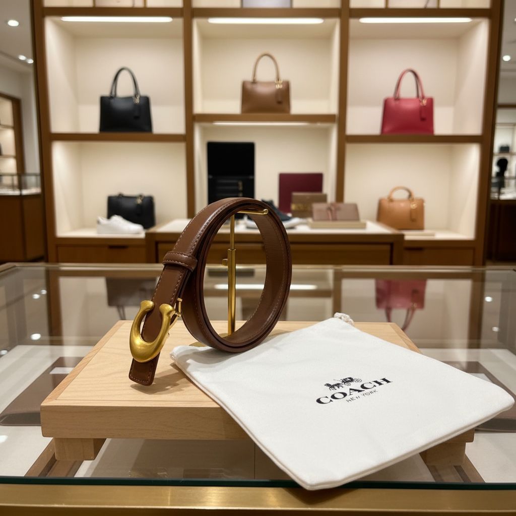 Coach Authentic Pure Leather Unisex Belt - Image 9