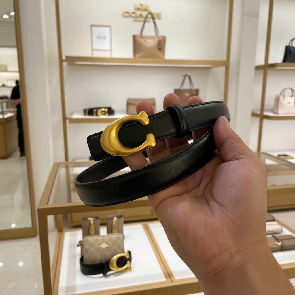 Coach Authentic Pure Leather Unisex Belt - Image 2