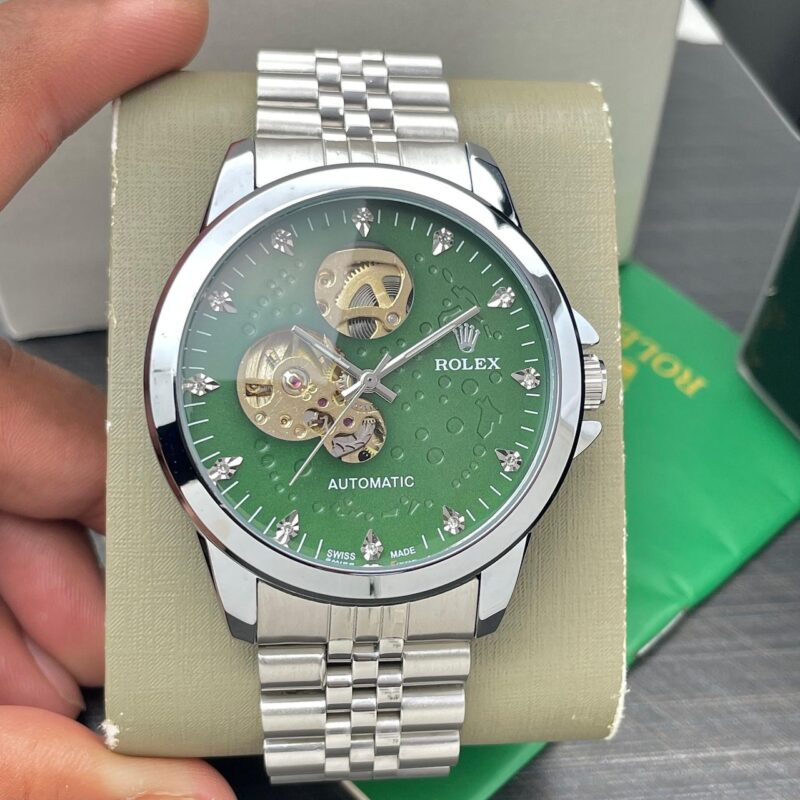 Rolex Open-Heart Skeleton Silver Dial Stainless Steel Automatic Men's Watch