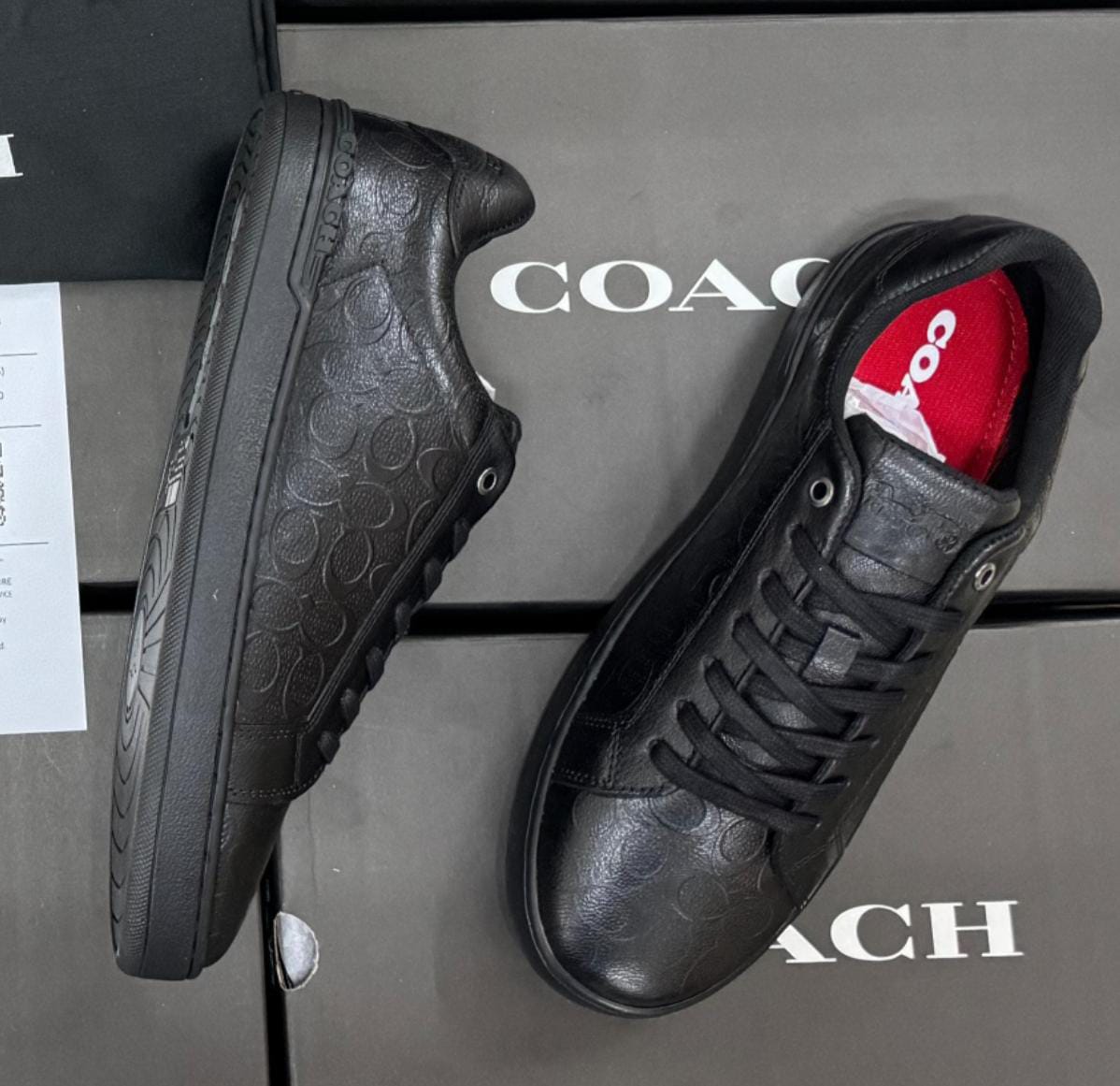 Coach Black Monogram Sneakers For Men