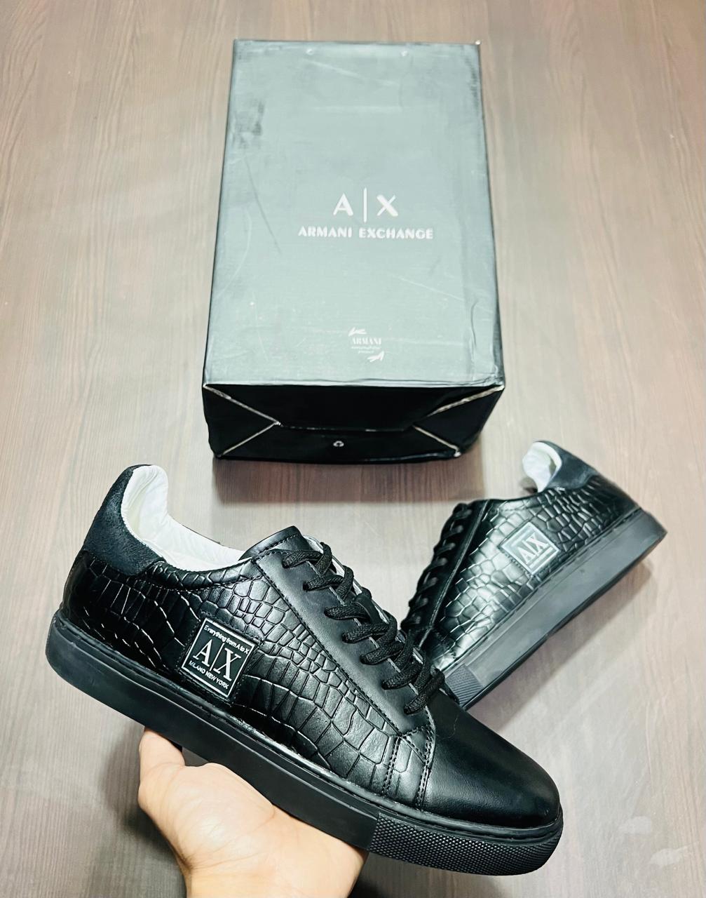 Armani Exchange Crocodile Print Men's Sneakers