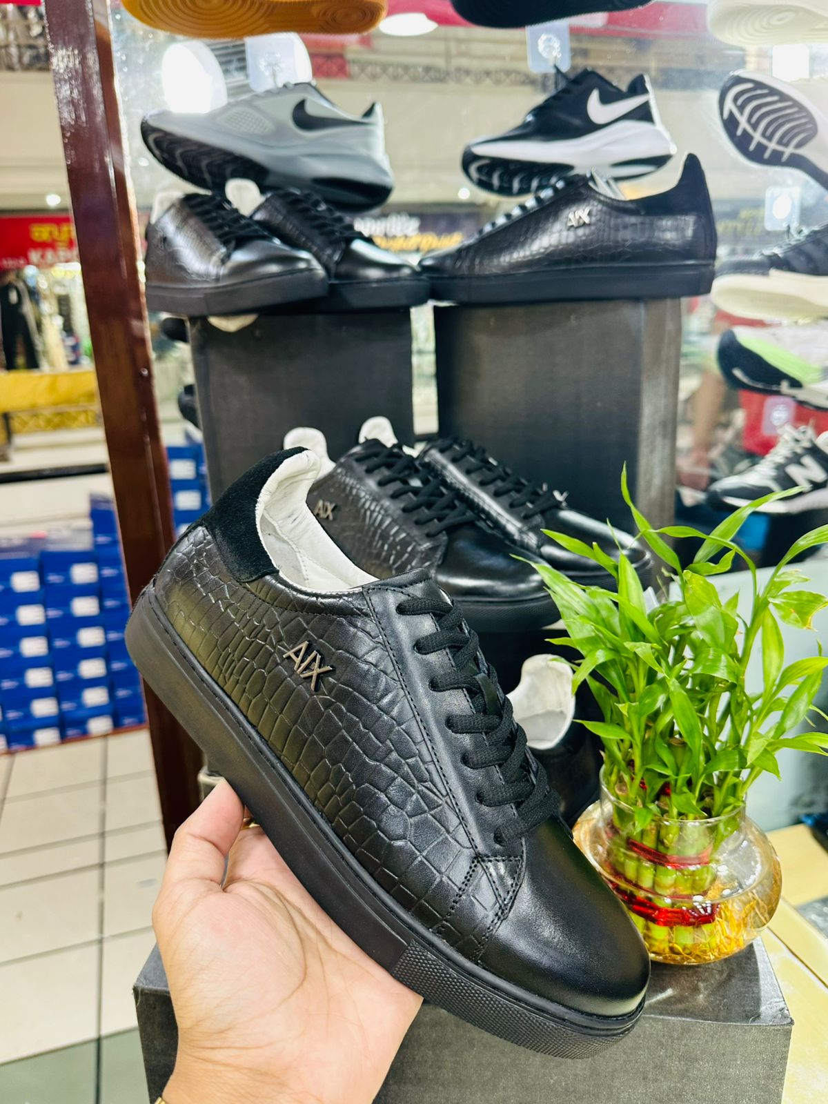 Armani Exchange Crocodile Print Men's Sneakers - Image 2