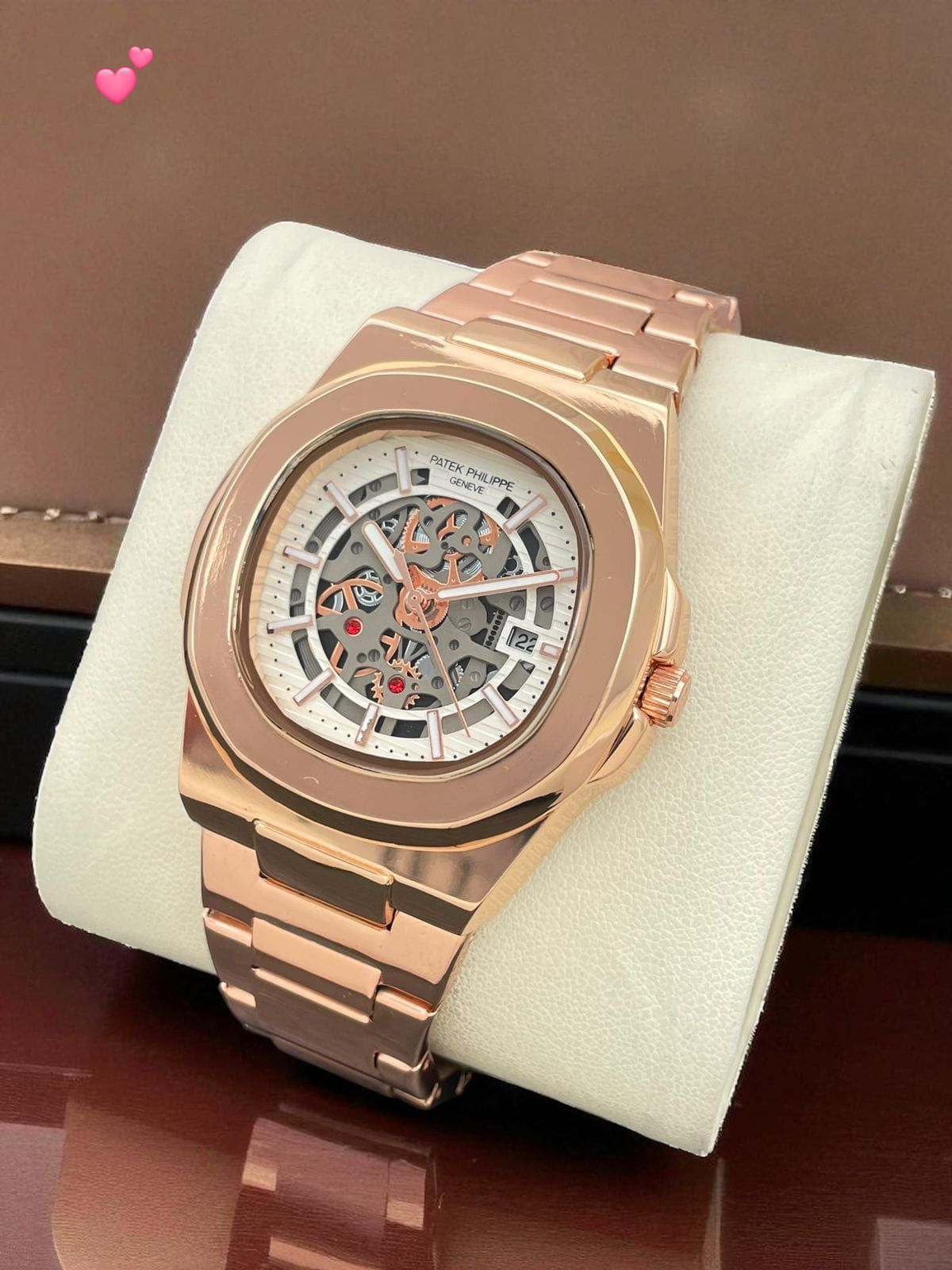 Patek Philippe Nautilus Skeleton Two-Tone Gold 40mm Quartz Movement Men's Watch - Image 9