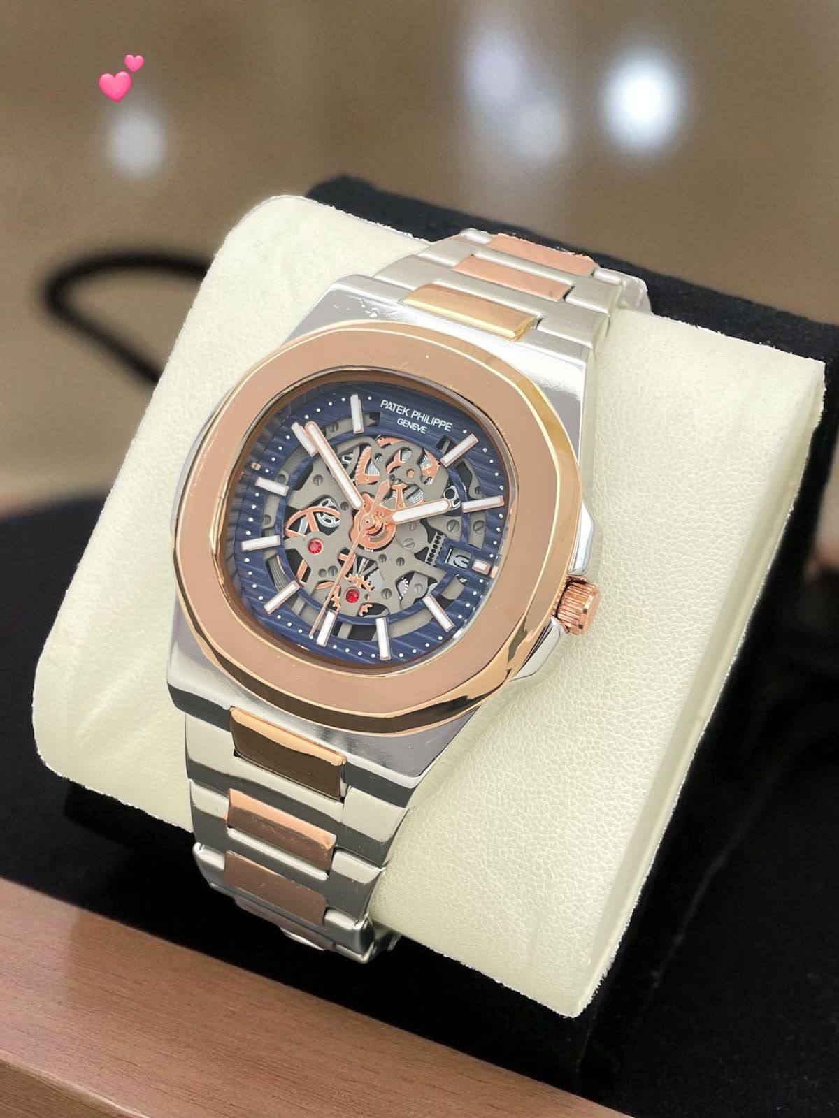 Patek Philippe Nautilus Skeleton Two-Tone Gold 40mm Quartz Movement Men's Watch - Image 5