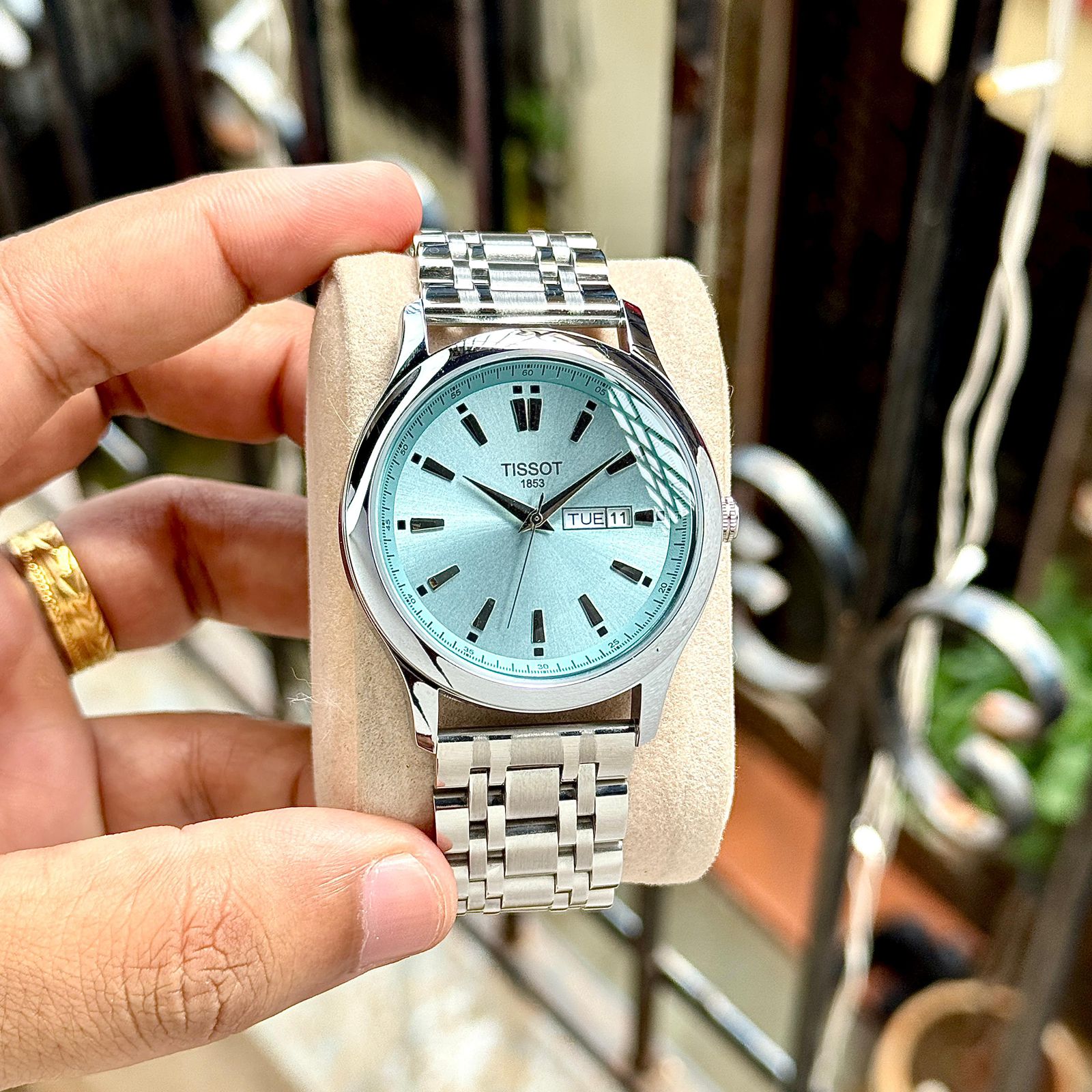 Tissot 1853 Gentleman Silver Dial Day-Date Stainless Steel 42mm Quartz Movement Men's Watch - Image 2