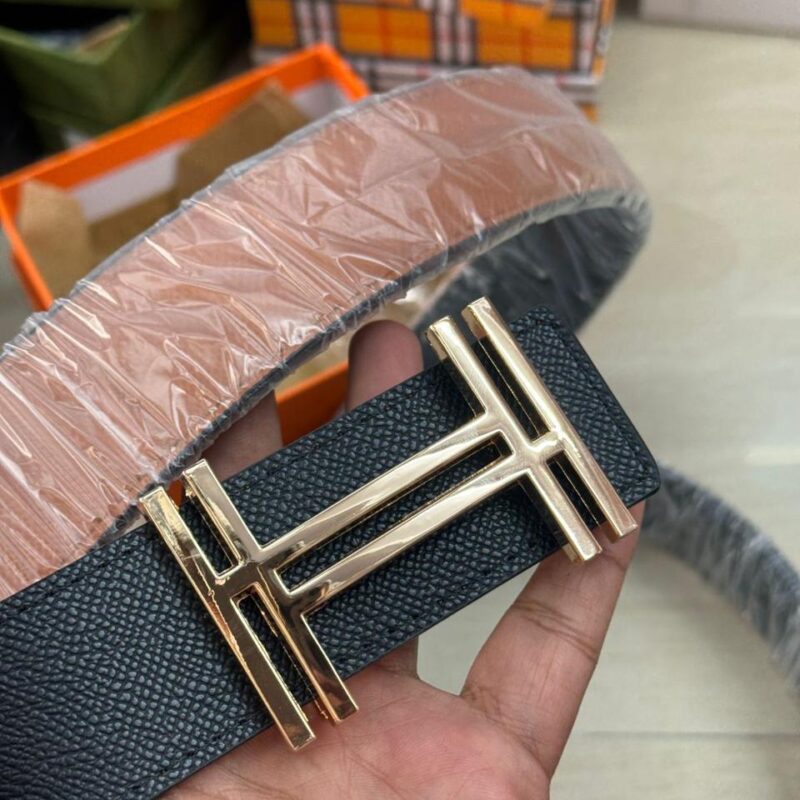 Hermes Style H Buckle Leather Belt for Men & Women