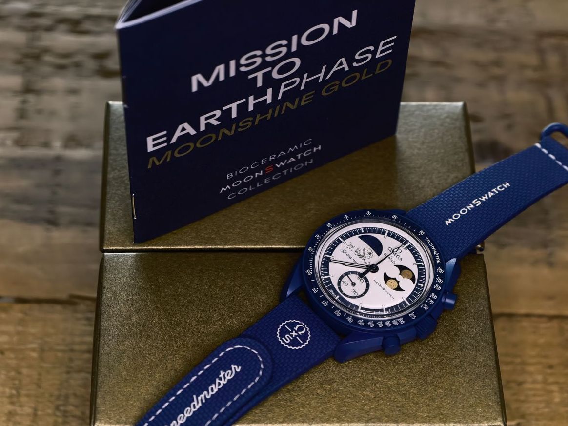 Omega x Swatch Speedmaster MoonSwatch Blue 43mm Chronograph Men's Watch - Image 2