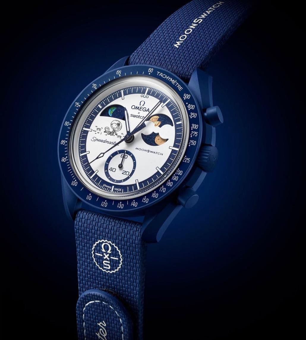 Omega x Swatch Speedmaster MoonSwatch Blue 43mm Chronograph Men's Watch