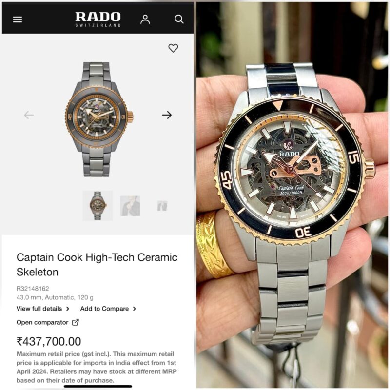 Rado Captain Cook High-Tech Ceramic Skeleton 43mm Men's Automatic Watch