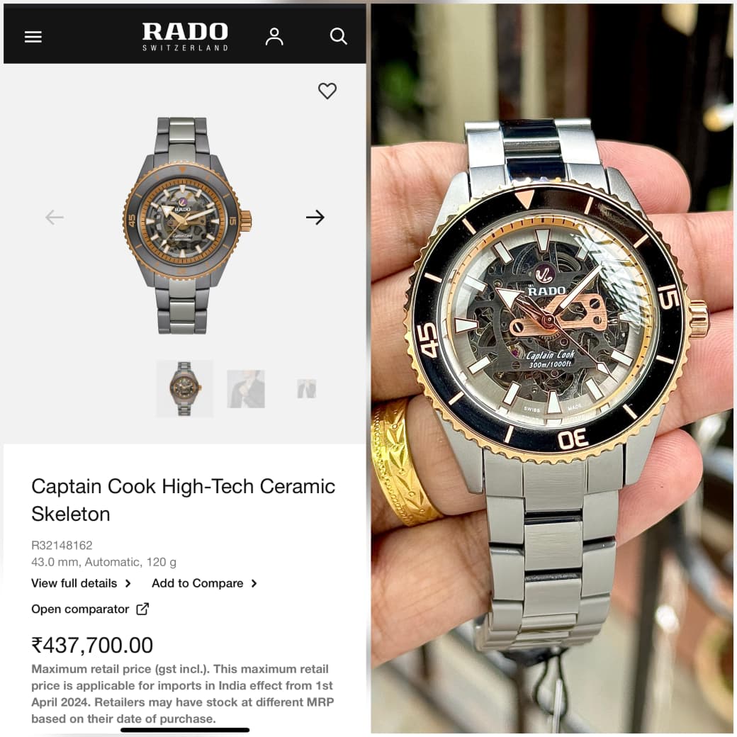 Rado Captain Cook High-Tech Ceramic Skeleton 43mm Men's Automatic Watch