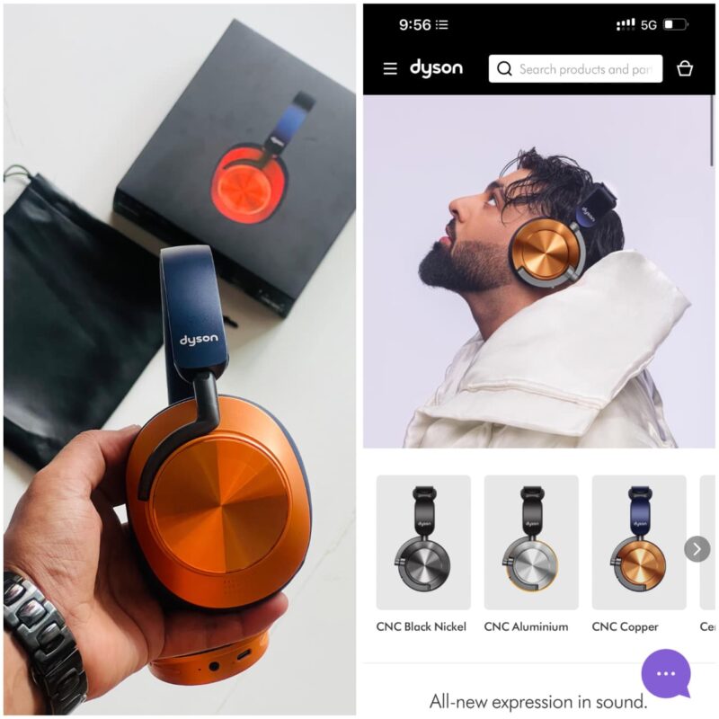 DYSON Track-On Headphones 360 Sound Bass