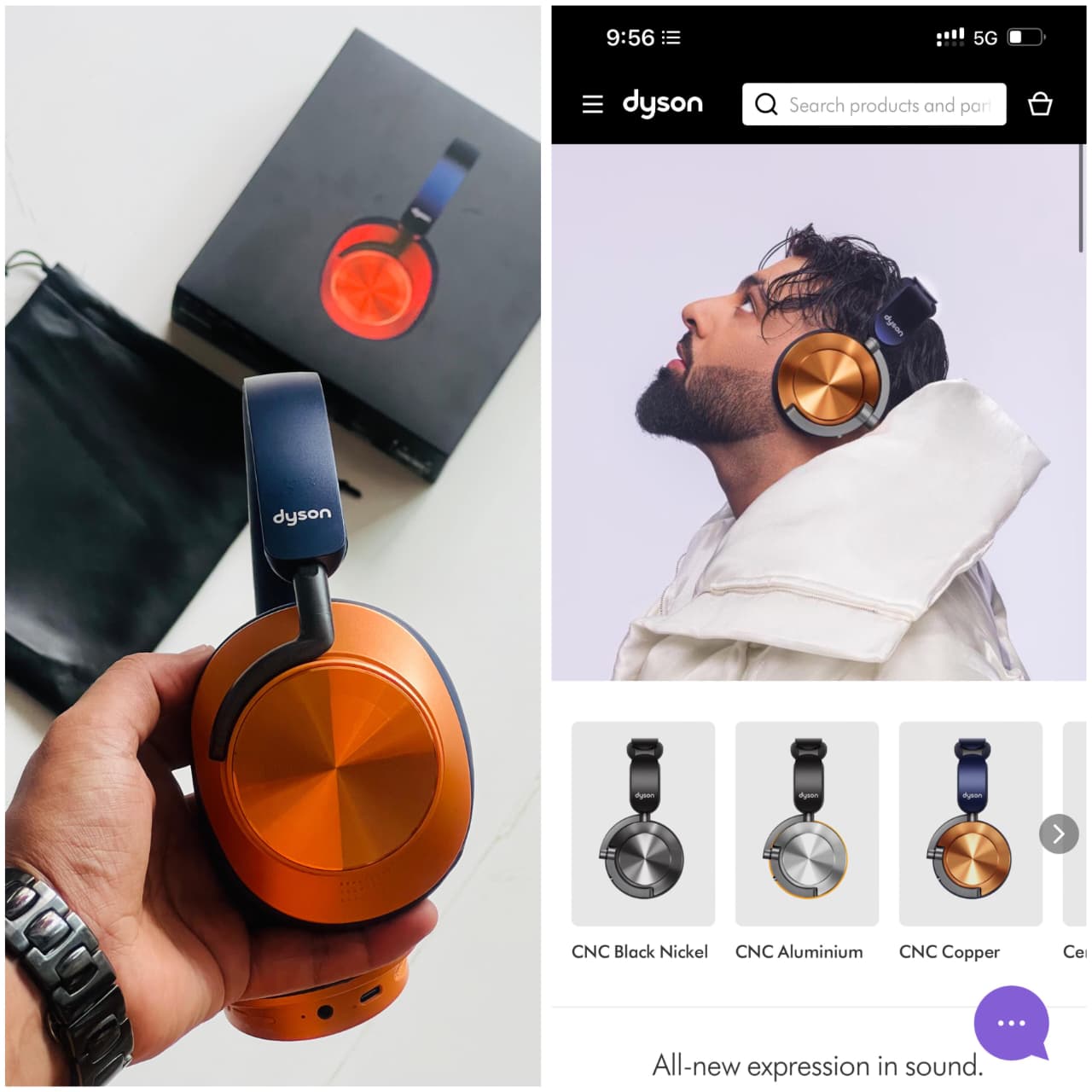 DYSON Track-On Headphones 360 Sound Bass